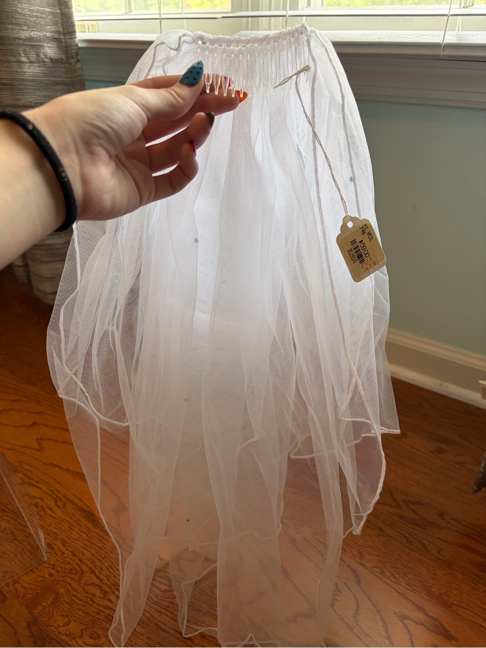 White Baby Veil with Comb